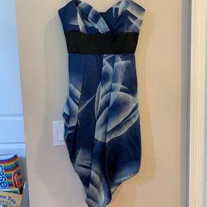 BCBG strapless silk floral dress